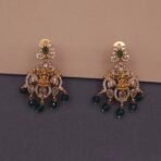 traditional lakshmi temple jewelry necklace with green beads