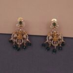 traditional lakshmi temple jewelry necklace with green beads