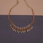 khianaa ruby green temple choker necklace with pearl drops