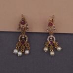 south indian ruby pearl temple jewelry set