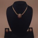 khianaa kemp stone lotus necklace with crystal accents