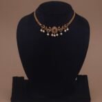 khianaa peacock kemp stone temple necklace set with pearl drops
