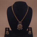khianaa zircon temple necklace with kemp stones