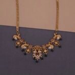 khianaa peacock temple necklace set with green bead drops