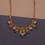 khianaa peacock temple necklace set with green bead drops