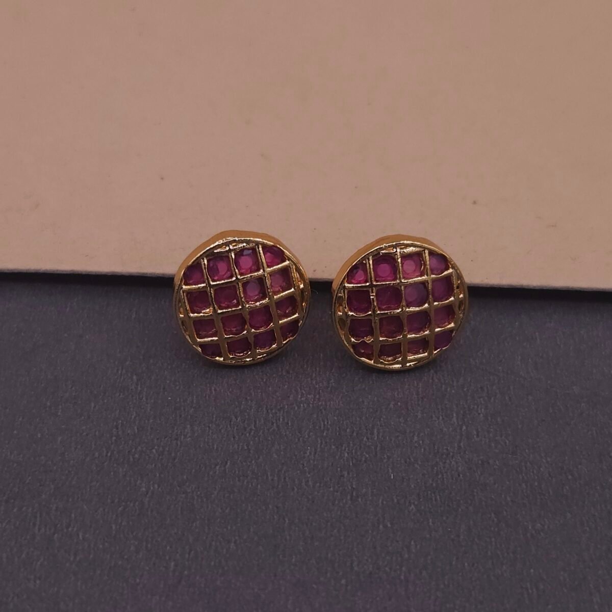 antique ruby stone necklace set by khianaa