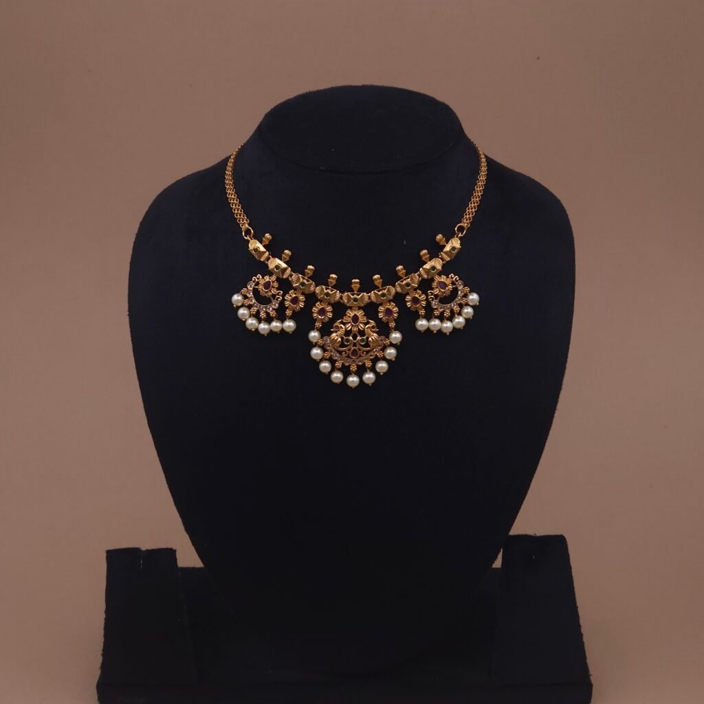 traditional south indian temple necklace by khianaa