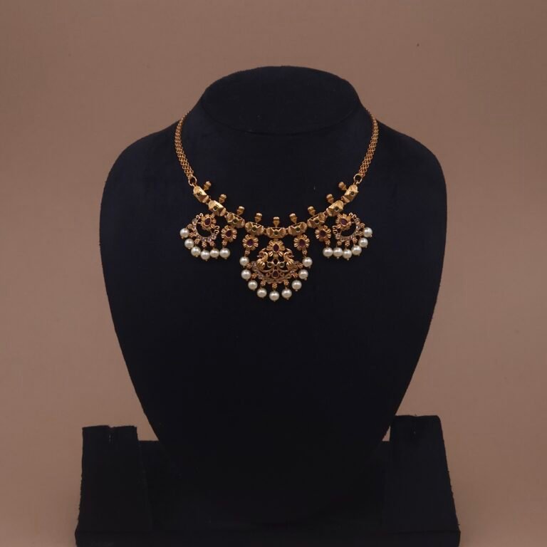 traditional south indian temple necklace by khianaa