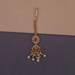 antique gold temple jewelry with kemp stones and pearls