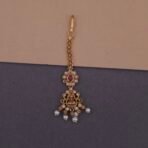 antique gold temple jewelry with kemp stones and pearls