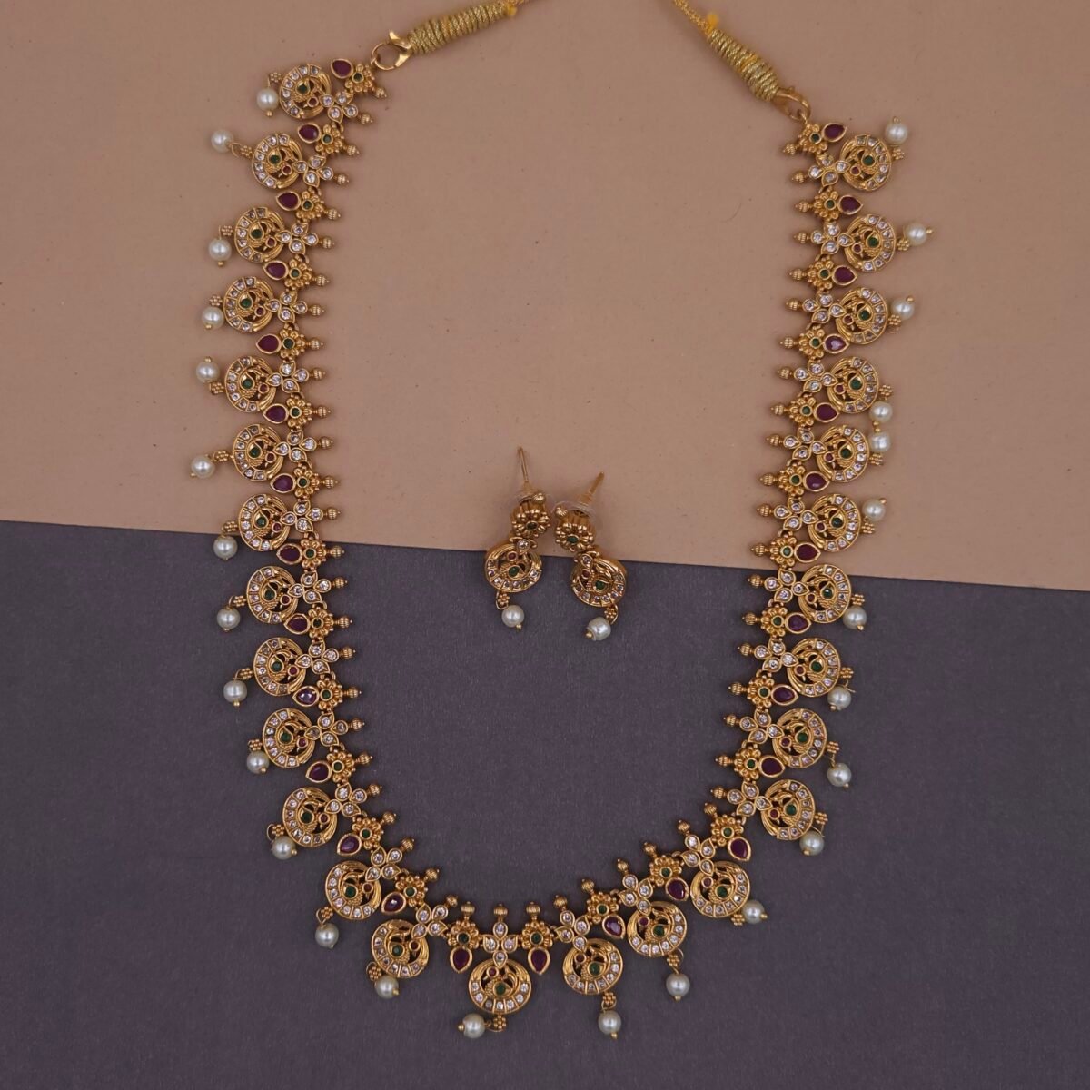 peacock coin temple jewelry set