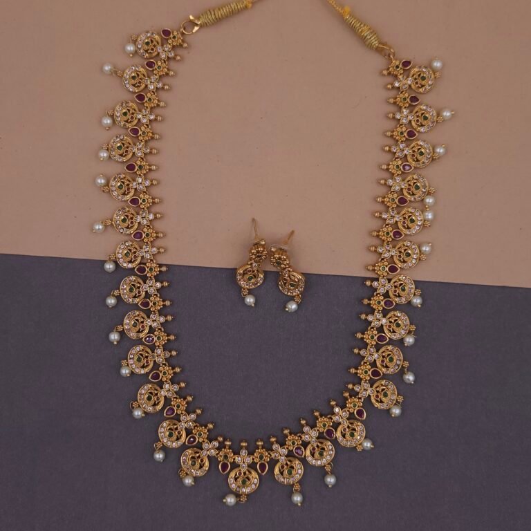 peacock coin temple jewelry set